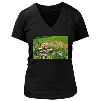 Cate Blanchett Women's Deep V-Neck TShirt