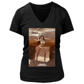 Chanel Iman Women's Deep V-Neck TShirt