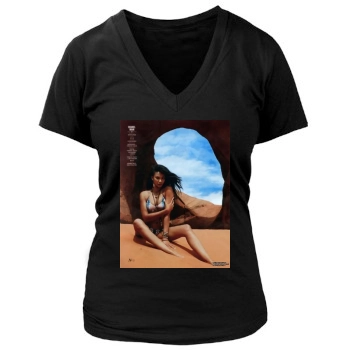 Chanel Iman Women's Deep V-Neck TShirt