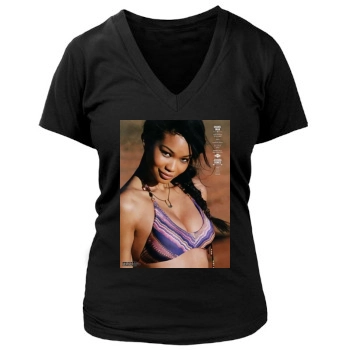 Chanel Iman Women's Deep V-Neck TShirt