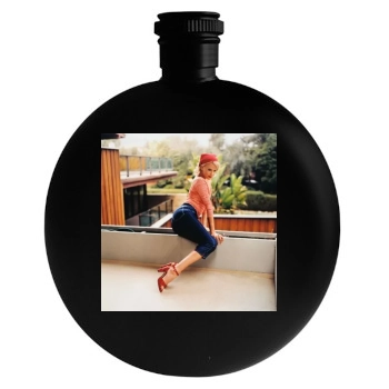 Charlize Theron Round Flask