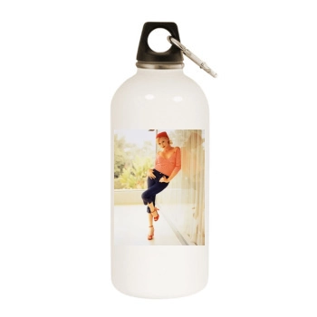 Charlize Theron White Water Bottle With Carabiner