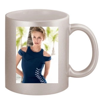 Charlize Theron 11oz Metallic Silver Mug