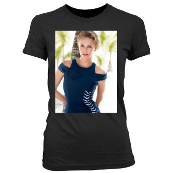 Charlize Theron Women's Junior Cut Crewneck T-Shirt