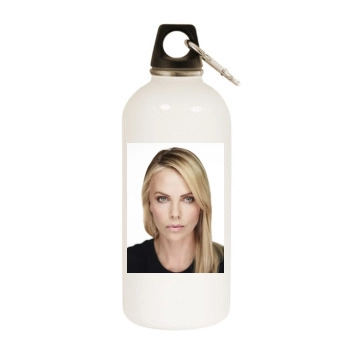 Charlize Theron White Water Bottle With Carabiner