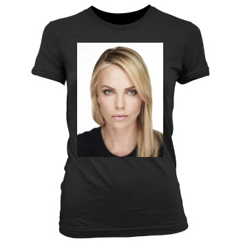 Charlize Theron Women's Junior Cut Crewneck T-Shirt