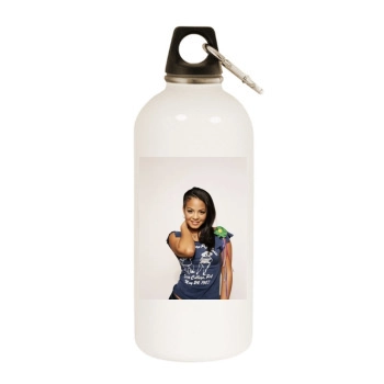 Christina Milian White Water Bottle With Carabiner