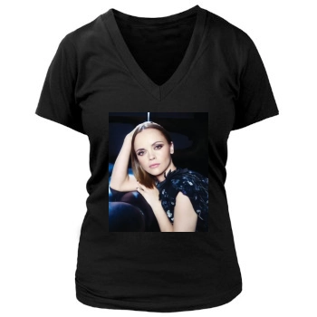 Christina Ricci Women's Deep V-Neck TShirt