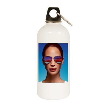 Christy Turlington White Water Bottle With Carabiner