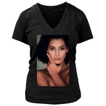 Christy Turlington Women's Deep V-Neck TShirt