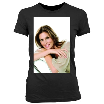 Cindy Crawford Women's Junior Cut Crewneck T-Shirt