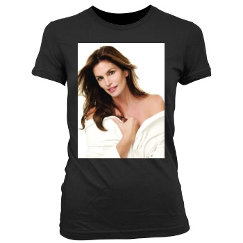 Cindy Crawford Women's Junior Cut Crewneck T-Shirt