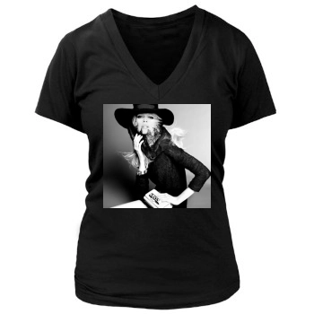 Claudia Schiffer Women's Deep V-Neck TShirt