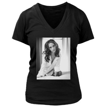 Jennifer Love Hewitt Women's Deep V-Neck TShirt