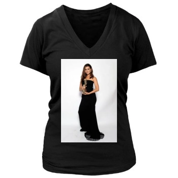 Cote De Pablo Women's Deep V-Neck TShirt