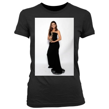 Cote De Pablo Women's Junior Cut Crewneck T-Shirt