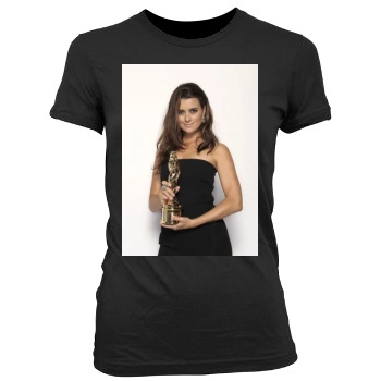 Cote De Pablo Women's Junior Cut Crewneck T-Shirt