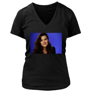 Cote De Pablo Women's Deep V-Neck TShirt