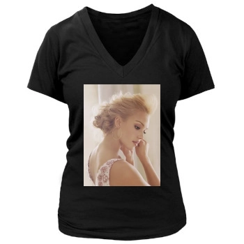 Jessica Alba Women's Deep V-Neck TShirt