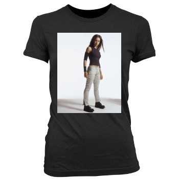 Jessica Alba Women's Junior Cut Crewneck T-Shirt