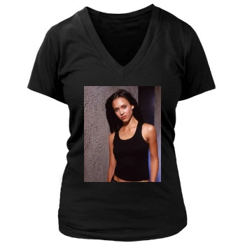 Jessica Alba Women's Deep V-Neck TShirt