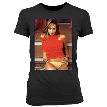 Jessica Alba Women's Junior Cut Crewneck T-Shirt