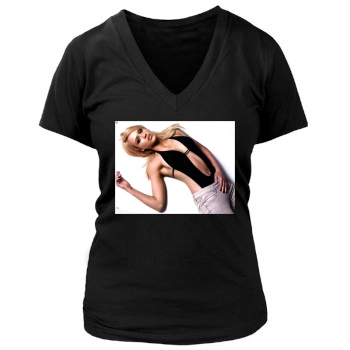 Jessica Alba Women's Deep V-Neck TShirt