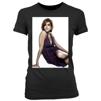 Jessica Alba Women's Junior Cut Crewneck T-Shirt