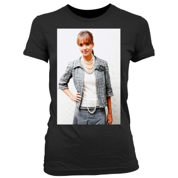 Jessica Alba Women's Junior Cut Crewneck T-Shirt