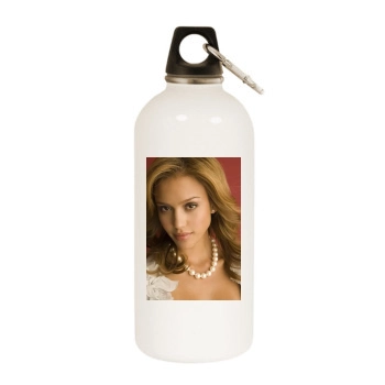 Jessica Alba White Water Bottle With Carabiner