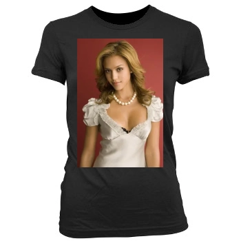 Jessica Alba Women's Junior Cut Crewneck T-Shirt