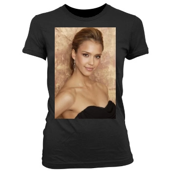 Jessica Alba Women's Junior Cut Crewneck T-Shirt