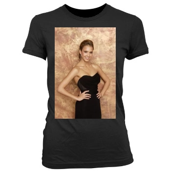 Jessica Alba Women's Junior Cut Crewneck T-Shirt