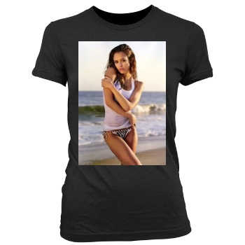 Jessica Alba Women's Junior Cut Crewneck T-Shirt