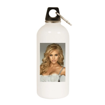 Jessica Alba White Water Bottle With Carabiner