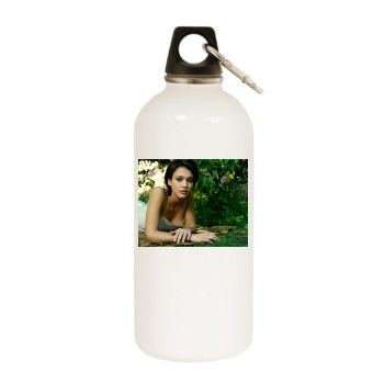 Jessica Alba White Water Bottle With Carabiner