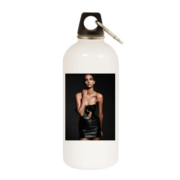 Cora Emmanuel White Water Bottle With Carabiner