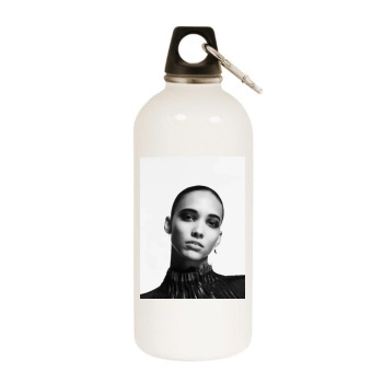 Cora Emmanuel White Water Bottle With Carabiner