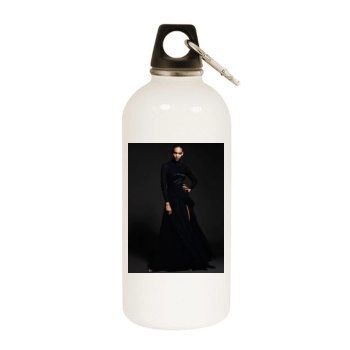 Cora Emmanuel White Water Bottle With Carabiner