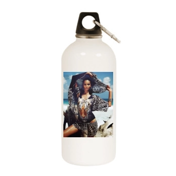 Cora Emmanuel White Water Bottle With Carabiner