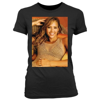 Jessica Alba Women's Junior Cut Crewneck T-Shirt