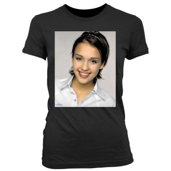 Jessica Alba Women's Junior Cut Crewneck T-Shirt