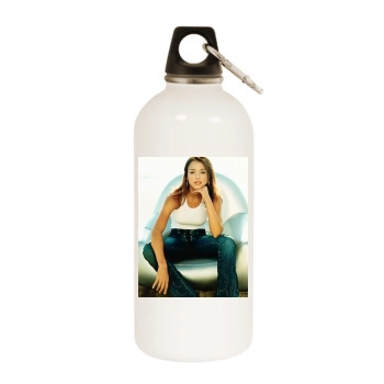 Jessica Alba White Water Bottle With Carabiner