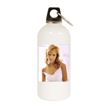 Jessica Alba White Water Bottle With Carabiner