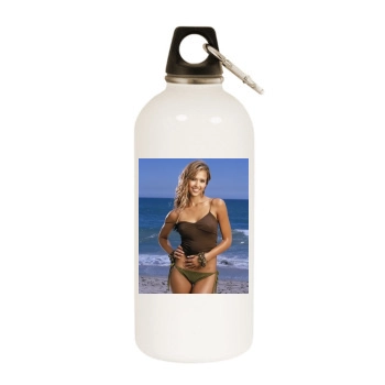 Jessica Alba White Water Bottle With Carabiner