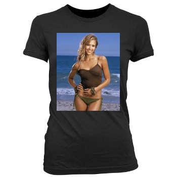 Jessica Alba Women's Junior Cut Crewneck T-Shirt