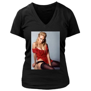 Jessica Alba Women's Deep V-Neck TShirt