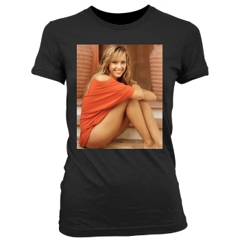 Jessica Alba Women's Junior Cut Crewneck T-Shirt