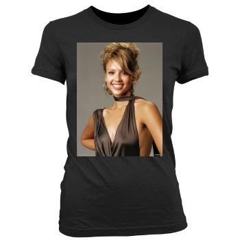 Jessica Alba Women's Junior Cut Crewneck T-Shirt