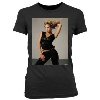 Jessica Alba Women's Junior Cut Crewneck T-Shirt